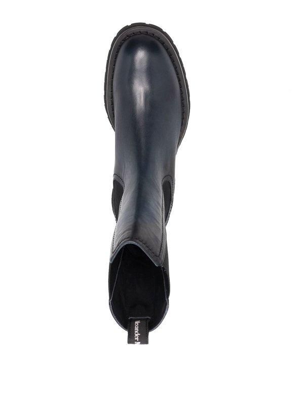 Elasticated leather boots shop online: ALEXANDER MCQUEEN