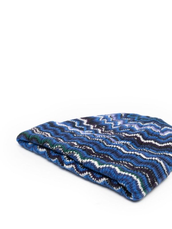MISSONI: beanies online - Zig-zag knit wool beanie