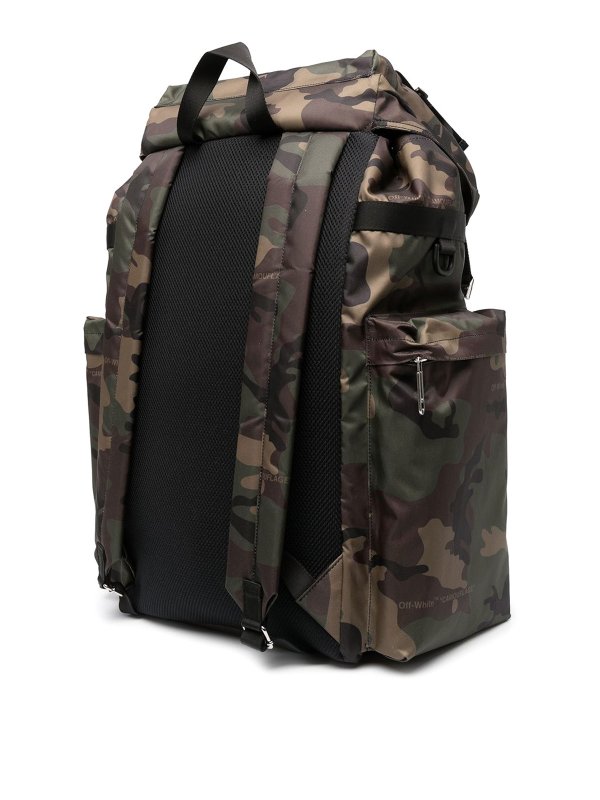 OFF-WHITE: backpacks online - Camouflage-pattern toggle-fastening backpack