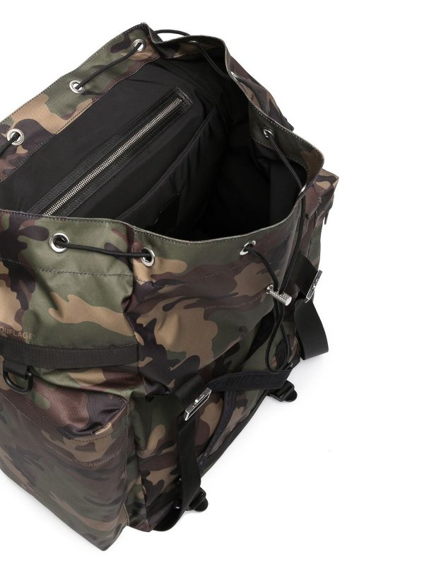 Camouflage-pattern toggle-fastening backpack shop online: OFF-WHITE