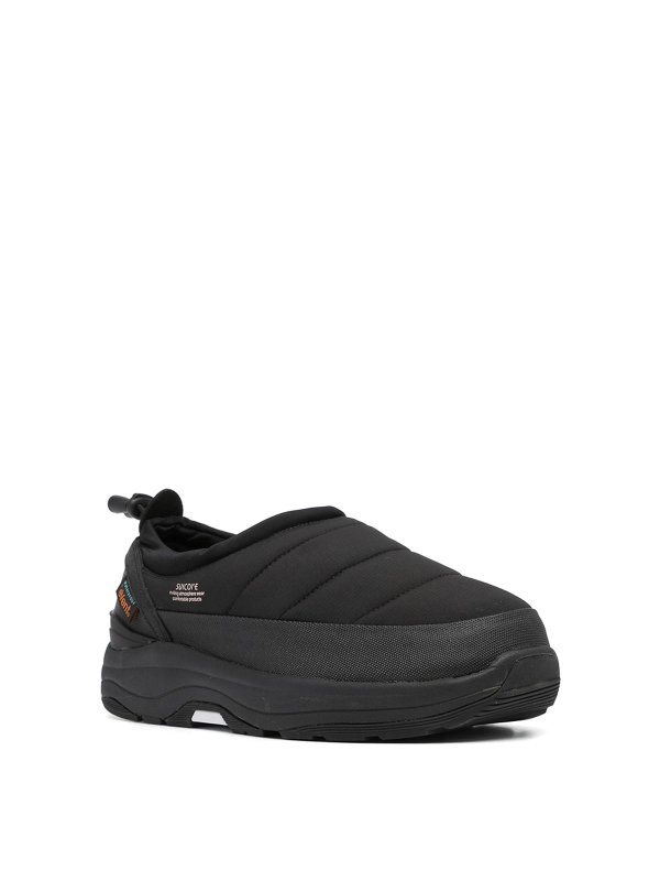 Suicoke: trainers online - Black pepper padded slip-on sneakers