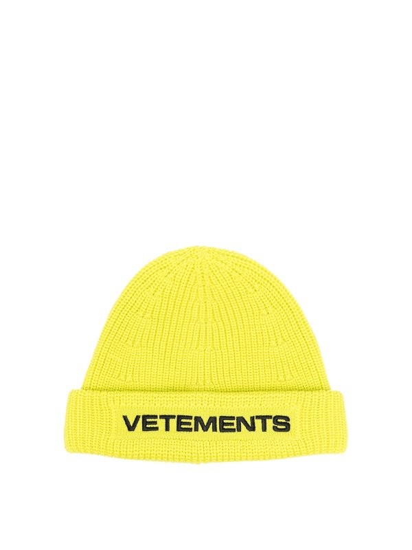 VETEMENTS: Mützen - Mütze - Gelb