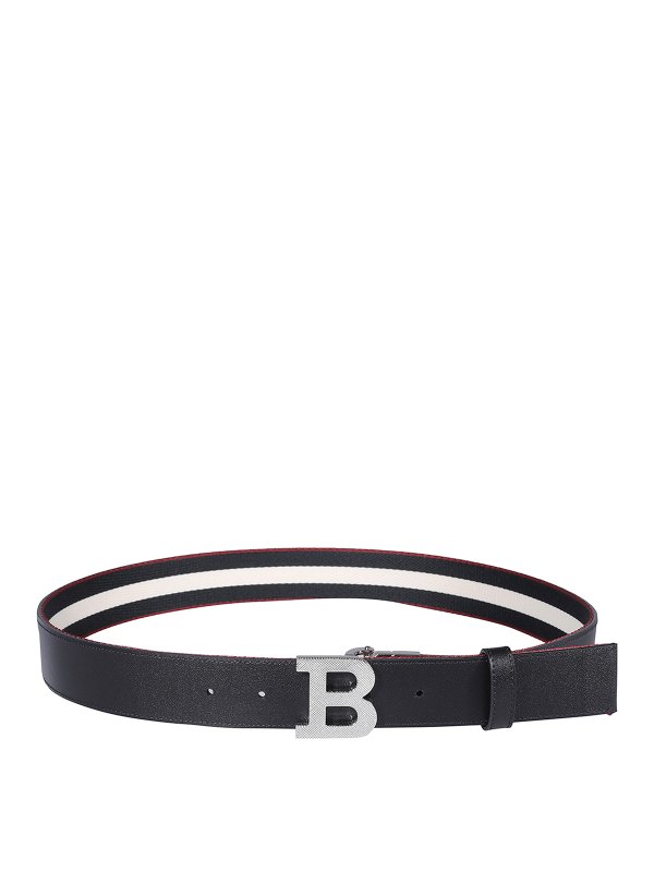 iKRIX BALLY: belts - B Buckle striped belt
