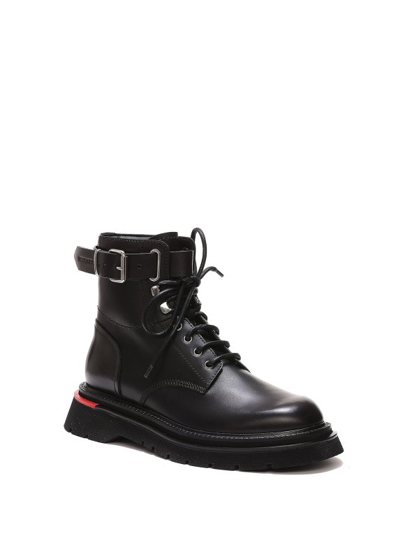 DSQUARED2: ankle boots online - Buckled leather ankle boots