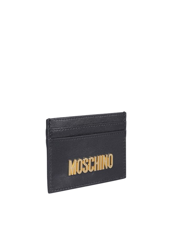 MOSCHINO: wallets & purses online - Metal logo lettering leather card holder