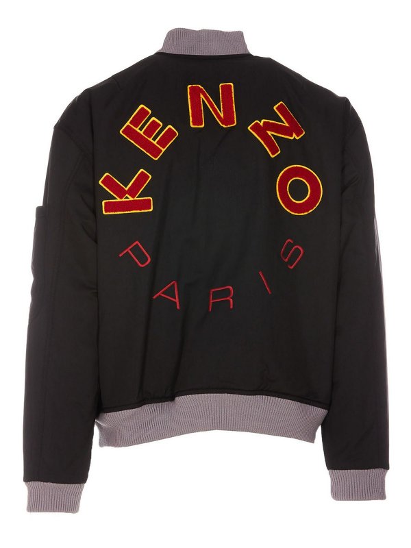 KENZO: bombers online - Front logo patch bomber jacket