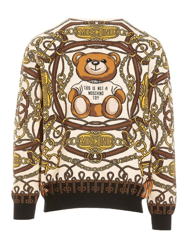 MOSCHINO: Strickpullover mit Rundhalsausschnitt online - Rundhalspullover - Gold