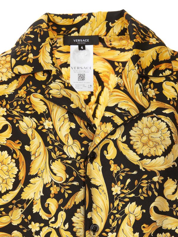 iKRIX VERSACE: camicie - Camicia in seta stampata con logo Barocco