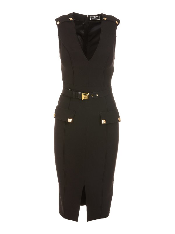 ELISABETTA FRANCHI: ニーレングスドレス - 膝丈ドレス - 黒