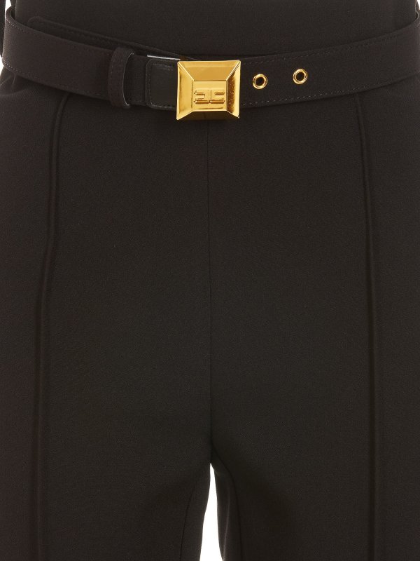 テーラードパンツ - 黒 shop online: ELISABETTA FRANCHI
