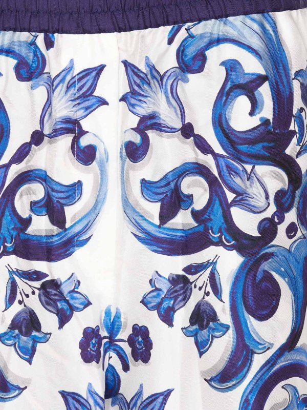 Printed silk twill shorts shop online: DOLCE & GABBANA