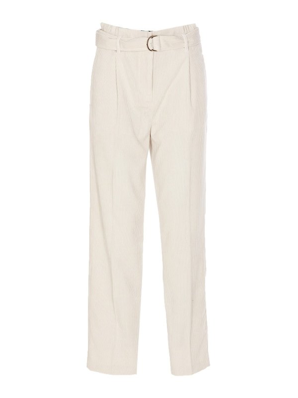 Liu Jo: casual trousers - Belted corduroy trousers