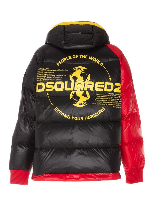 DSQUARED2: padded jackets online - Colour block puffer jacket