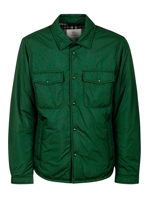 WOOLRICH: padded jackets - Alaskan microfiber overshirt