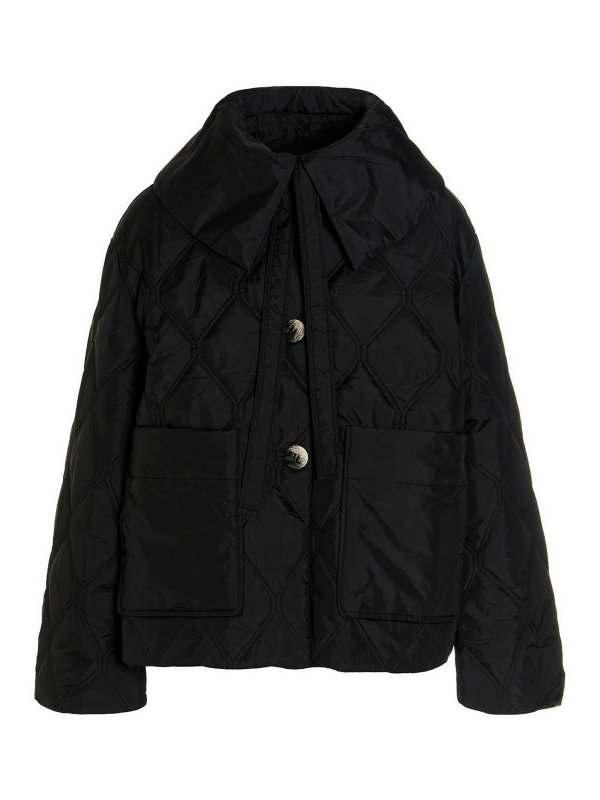 GANNI: padded jackets - Ripstop quilted jacket