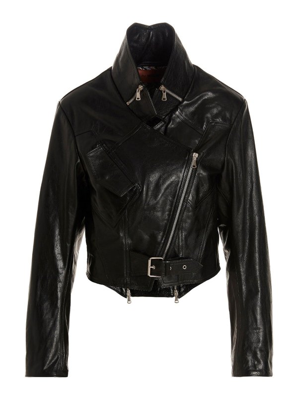 MISSONI: leather jacket - Leather biker jacket