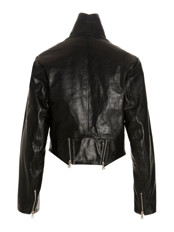 MISSONI: leather jacket online - Leather biker jacket