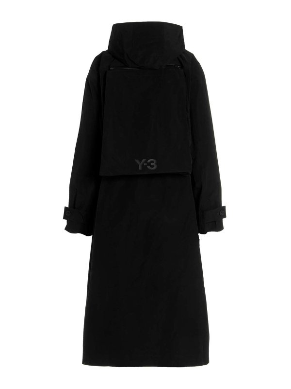 Y-3: trench coats online - Logo backpack technical trench coat