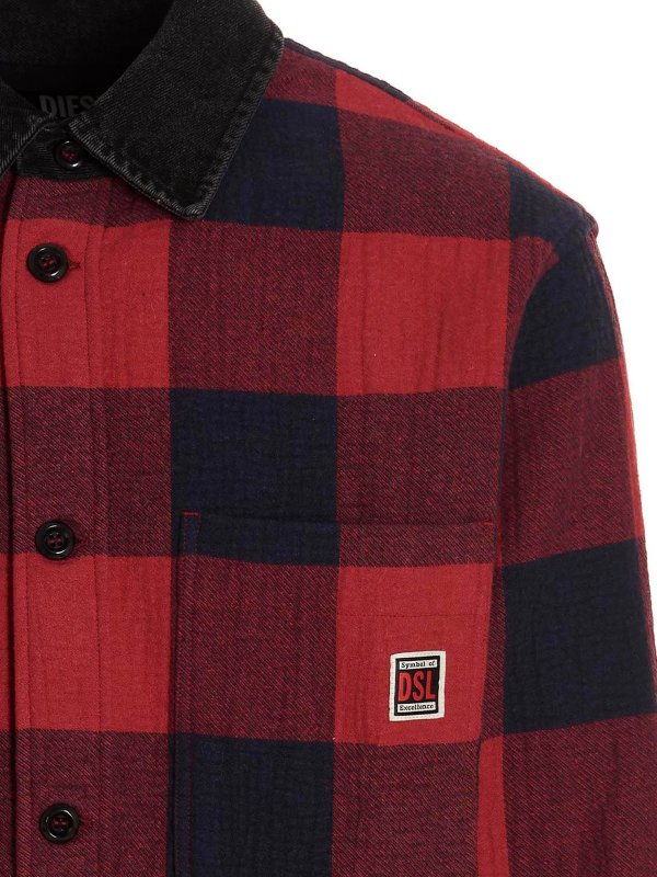 iKRIX DIESEL: denim jacket - Check print overshirt