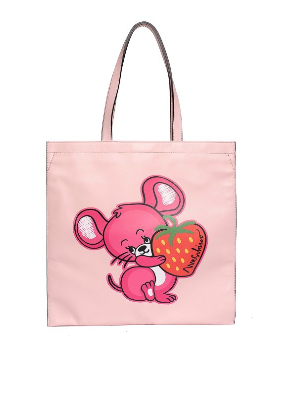 MOSCHINO: totes bags - Illustrated Animals leather tote