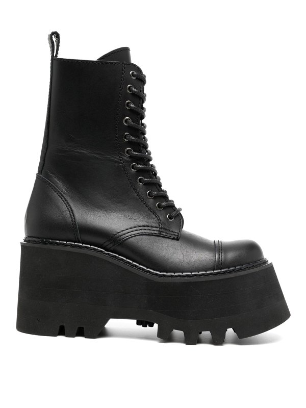 JUNYA WATANABE: ankle boots - Leather platform boots