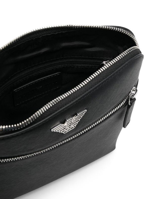 Small faux-leather messenger bag shop online: EMPORIO ARMANI