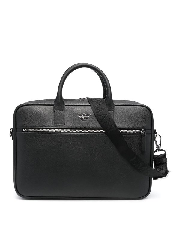 EMPORIO ARMANI: laptop bags & briefcases - Logo-plaque laptop case