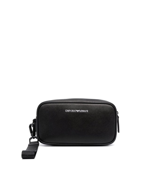 Emporio Armani Recycled leather wash bag - Black|Y4R356Y020V81072