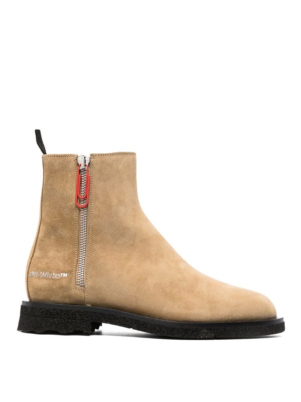 OFF-WHITE: ankle boots - Suede ankle boots