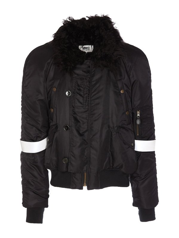 MM6 MAISON MARGIELA: ダウン・ハイテクジャケット - ダウンジャケット - 黒