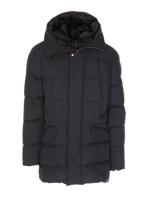 MOORER: Lange Daunenmäntel - Daunenmantel - Blau