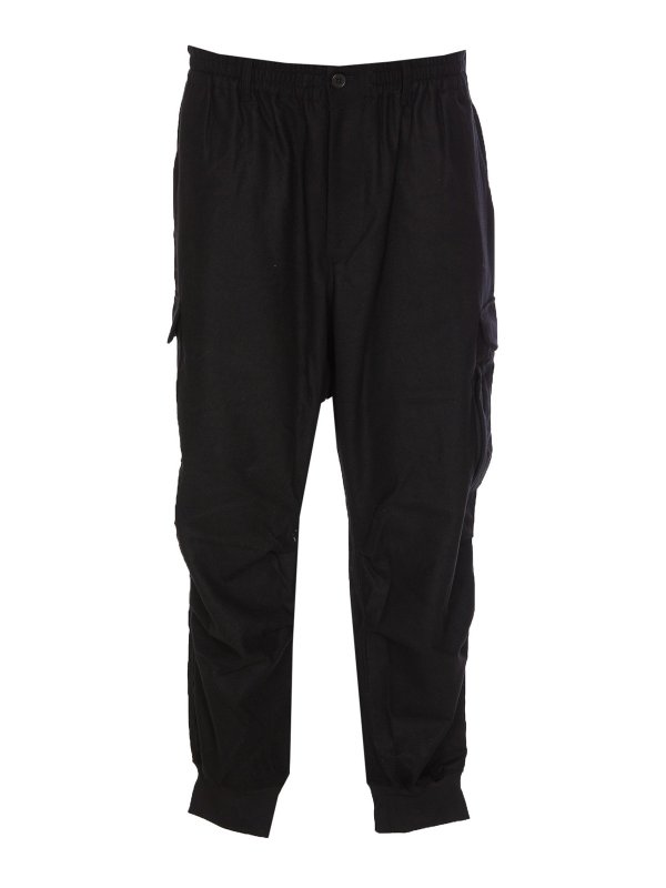 Y-3: tracksuit bottoms - Wool blend sweatpants