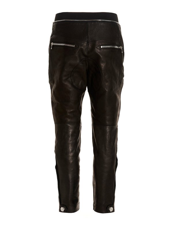 Balmain: leather trousers online - Leather pants
