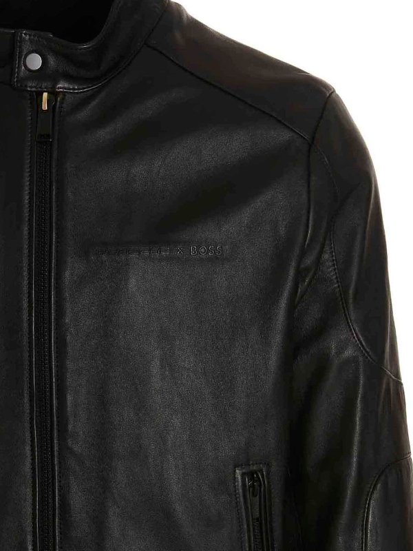 iKRIX Hugo Boss: Lederjacken - Lederjacke - Schwarz