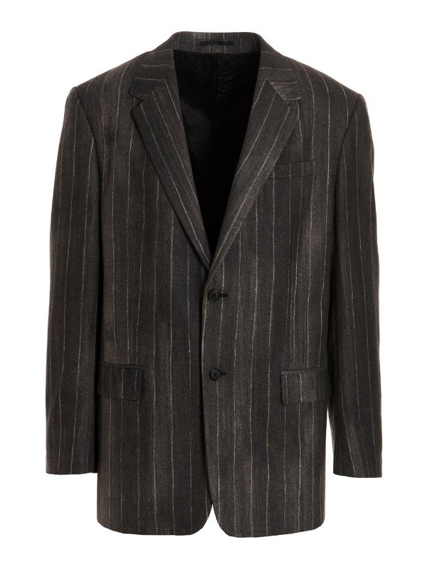 VERSACE: blazers - Pinstripe blazer jacket