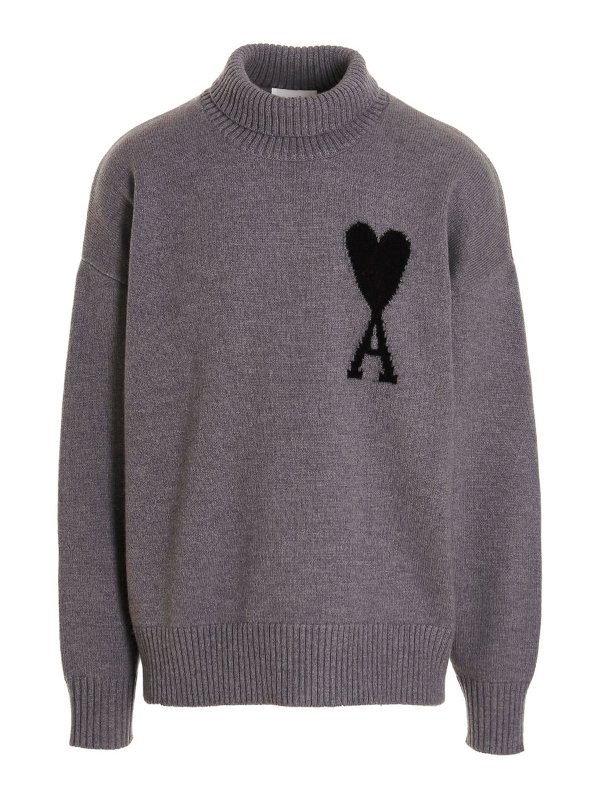 AMI ALEXANDRE MATTIUSSI: Col roulé & Col polo - Pull Col Roulé - Gris