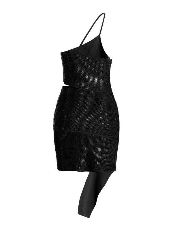 ANDREĀDAMO: cocktail dresses online - Sequin one shoulder dress