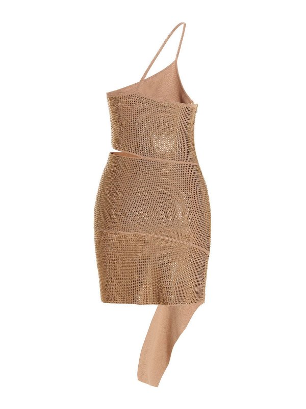 ANDREĀDAMO: cocktail dresses online - Sequin one shoulder dress