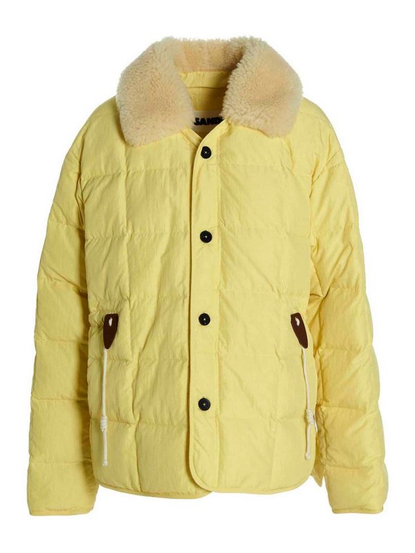 JIL SANDER: ダウン・ハイテクジャケット - ダウンジャケット - イエロー