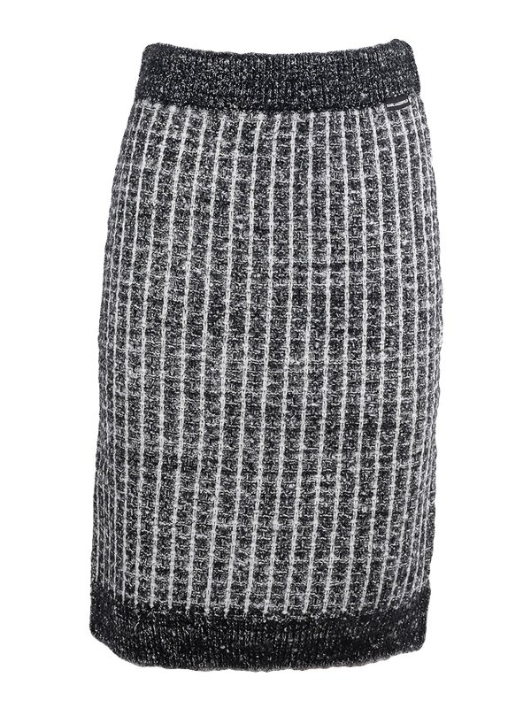 KARL LAGERFELD: mini skirts - Bouclé knit skirt
