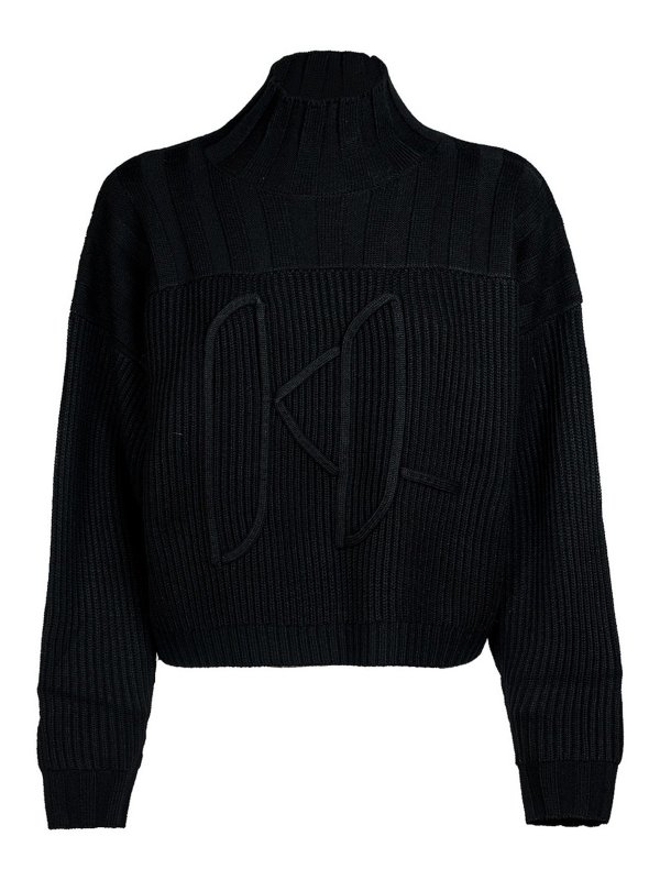 KARL LAGERFELD: Cuellos altos y polos - Suéter Con Cuello Alto - Negro
