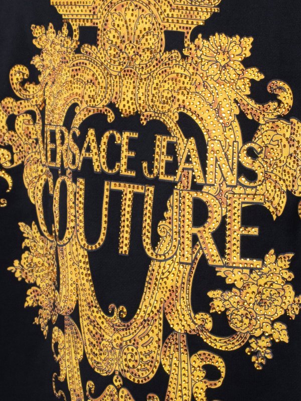 Baroque crystal hoodie shop online: Versace Jeans Couture