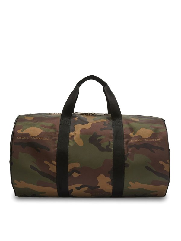 OFF-WHITE: Borse da viaggio - Borsone con stampa camouflage