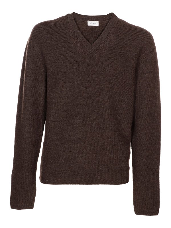 LEMAIRE: Strickpullover mit V-Ausschnitt - V-Pullover - Braun