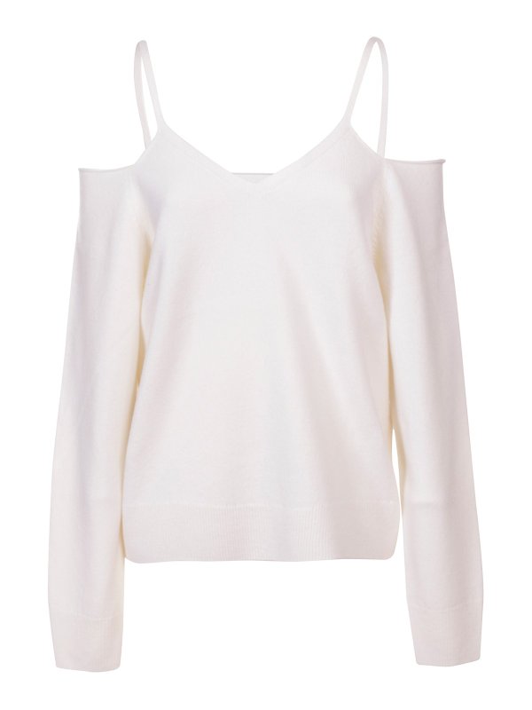 DRIES VAN NOTEN: Strickpullover mit V-Ausschnitt - V-Pullover - Weiß