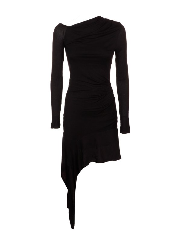 HELMUT LANG: knee length dresses - Scala draped asymmetric dress