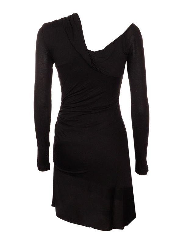 HELMUT LANG: knee length dresses online - Scala draped asymmetric dress