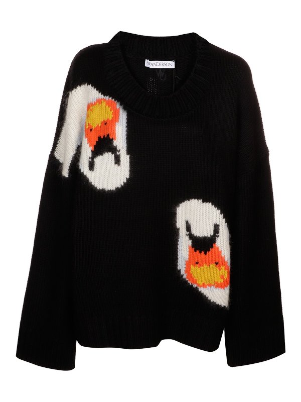 J.W. ANDERSON: crew necks - Oversized intarsia sweater