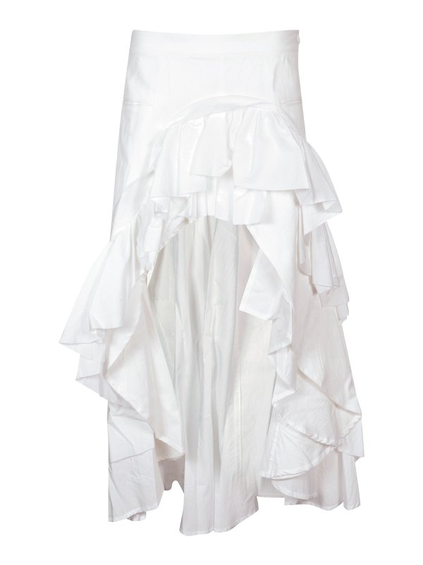 YOHJI YAMAMOTO: Faldas media pierna y semilargas - Falda Semilarga - Blanco