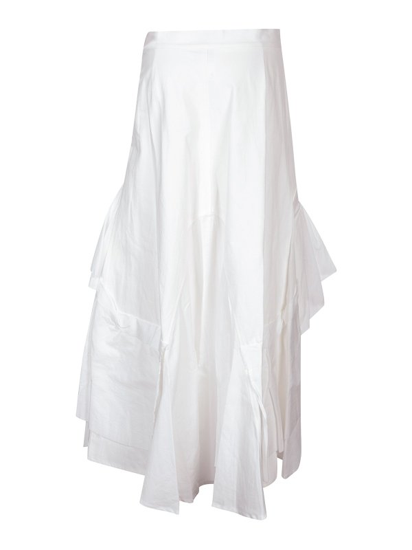 YOHJI YAMAMOTO: Faldas media pierna y semilargas online - Falda Semilarga - Blanco